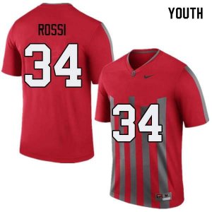 Youth Ohio State Buckeyes #34 Mitch Rossi Throwback Nike NCAA College Football Jersey Holiday PFZ0844HF